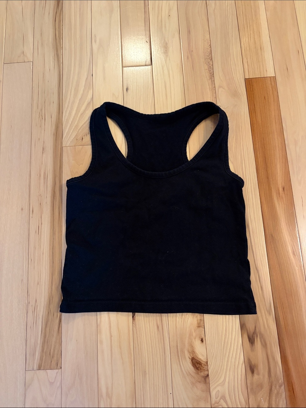 Black Racerback Crop Tank Top - Women